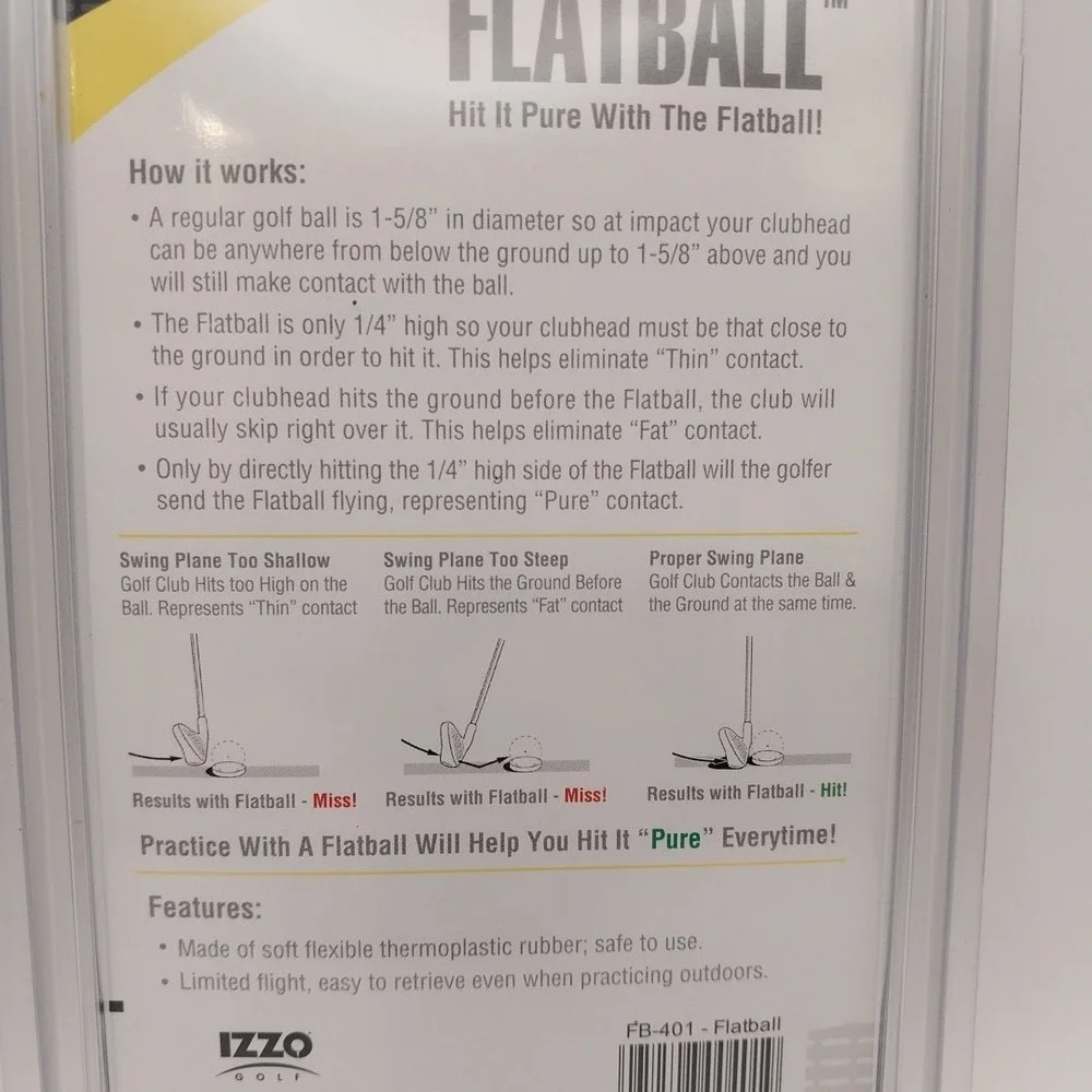 IZZO Golf FlatBall Pk of 6 Golf Swing Training Aid FB-401